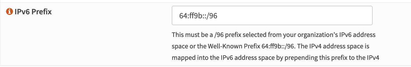 Tayga IPv6 well-known prefix